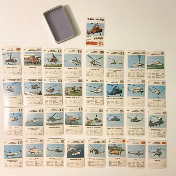 Vintage Hubschrauber Blitz Trumpf Cards German Helicopter Collectible Card Game - Picture 4 of 11